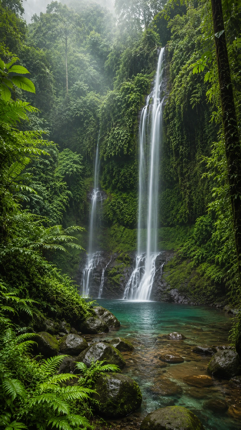 Waterfall hidden inside a Malaysian national park