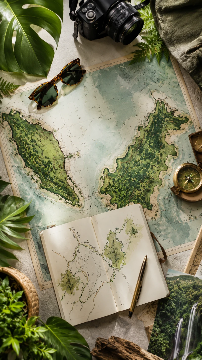Malaysia rainforest route planner map